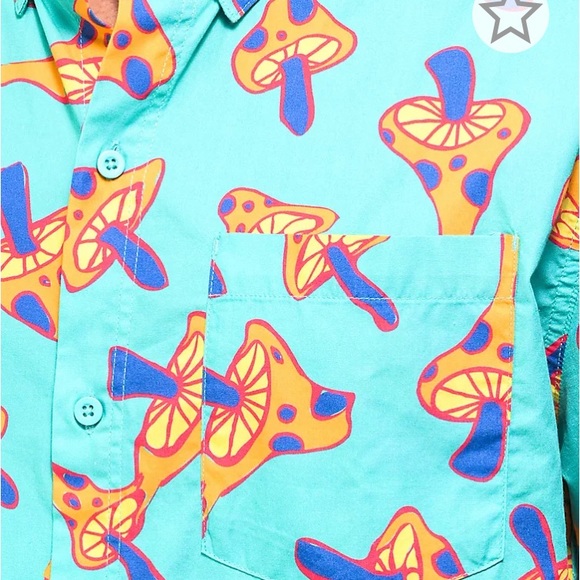 A-Lab Mushroom short sleeve button up - Picture 2 of 4